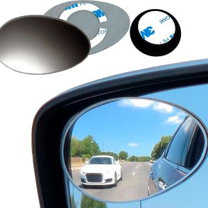 Blind Spot Car Mirrors: Semi Oval Convex Rear View - HD Glass Side Car Mirror - Blindspot Can Be Installed Fixed or Adjustable - Pack of 2