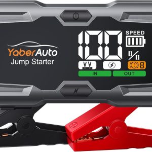YaberAuto Car Battery Jump Starter 4000A Jump Box (10.0L Gas/9.0L Diesel) Portable Car Jump Starter Battery Pack, 12V Car Battery Jumper Starter Portable, Fast Charge, 160W DC, 4-Mode Lights